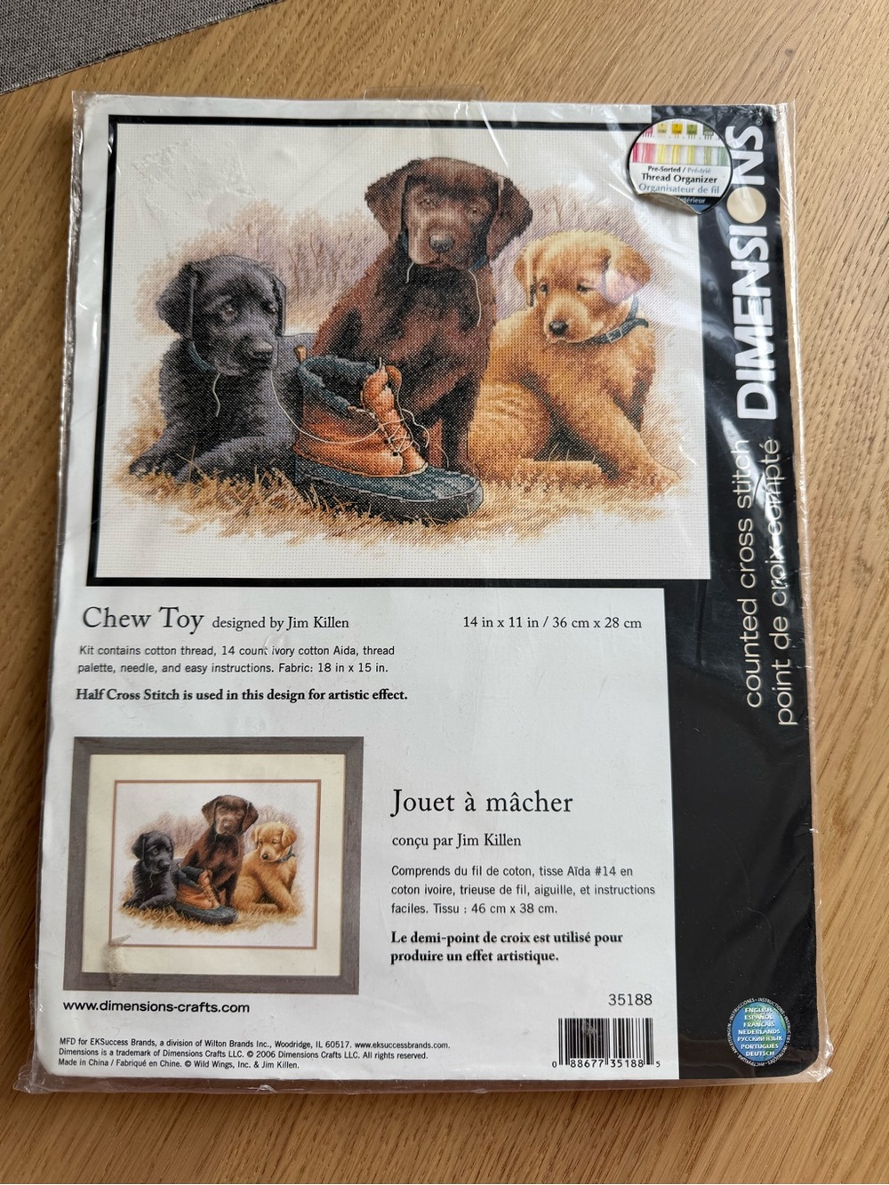 Dimensions Puppies Cross Stitch Kit - Multicolor (Brown, Black, Cream)
